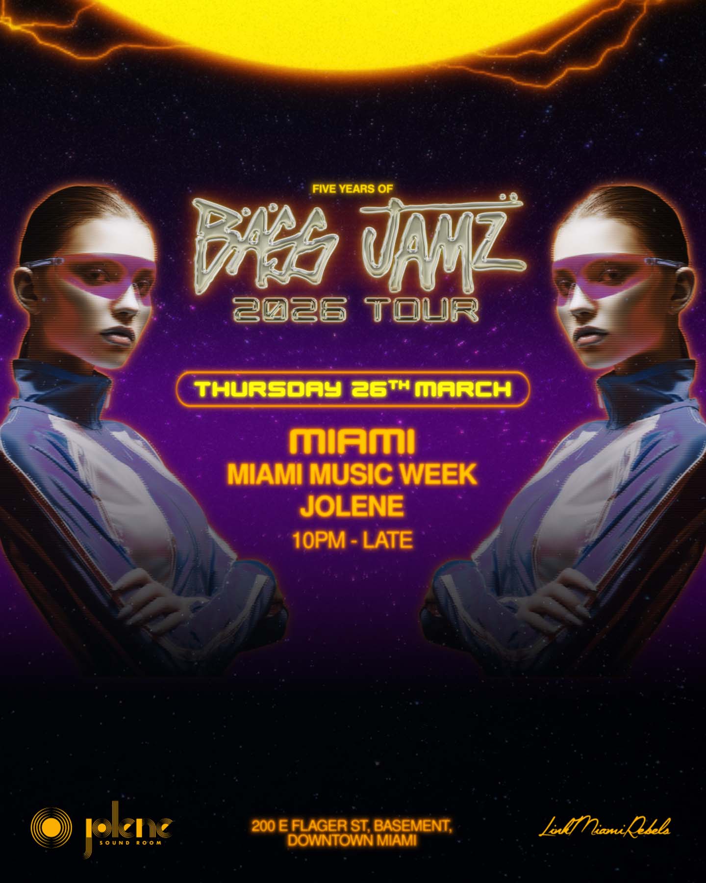 Promotional poster for Biza Jamz 2025 Tour  with event details on a dark background.