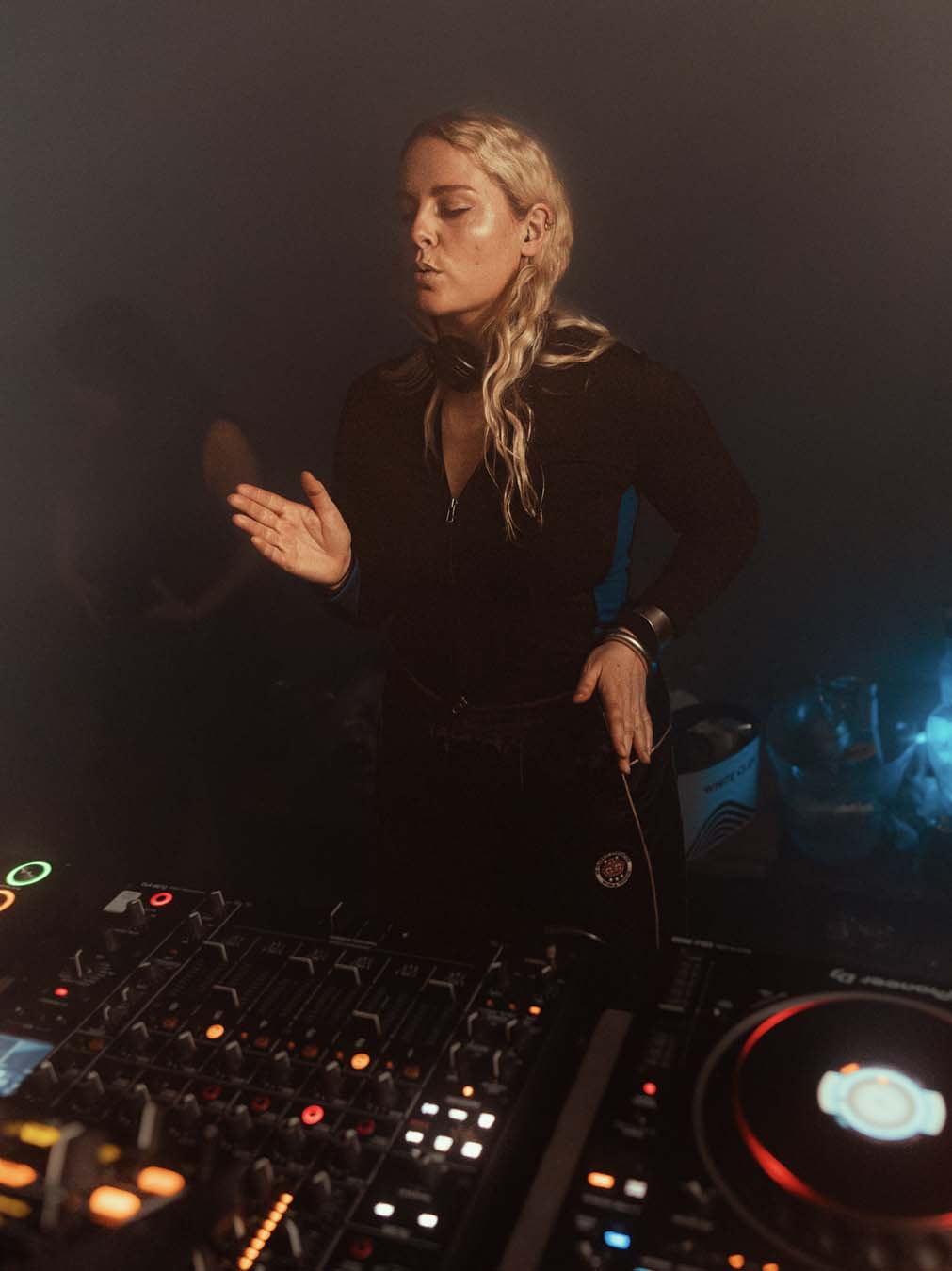 Sally C behind the decks at Mint Warehouse Leeds for Bass Jamz music event 