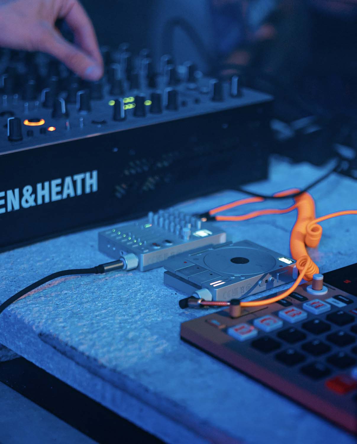 Bass Jamz equipment behind the decks